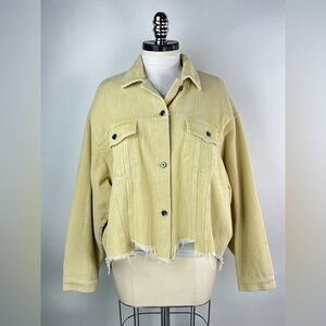 💚 2936. Corduroy Distressed edge Shacket Jacket